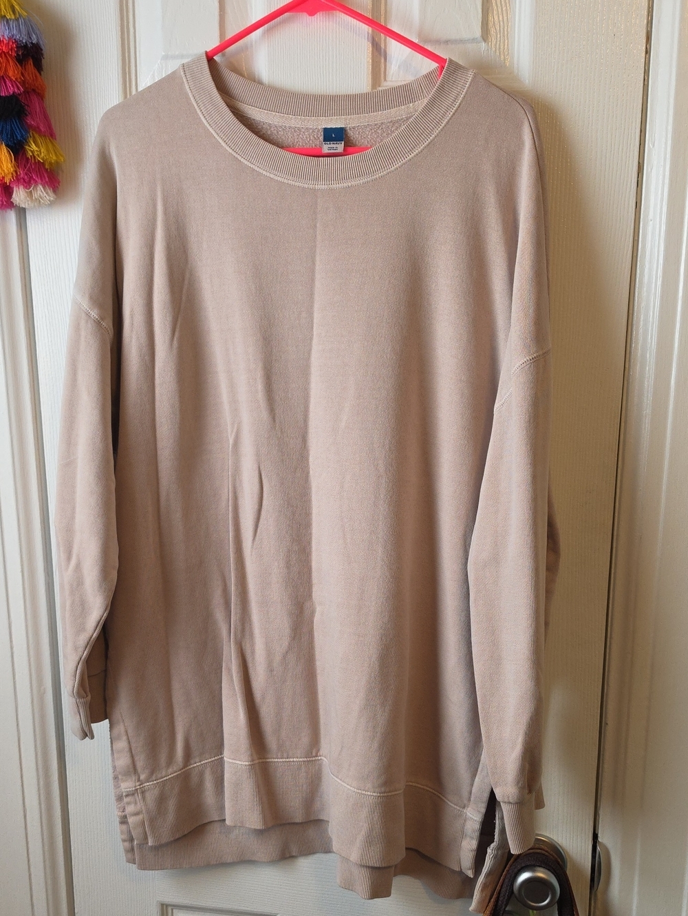 NWOT Old Navy Women's Beige Pullover Sweatshirt Tunic